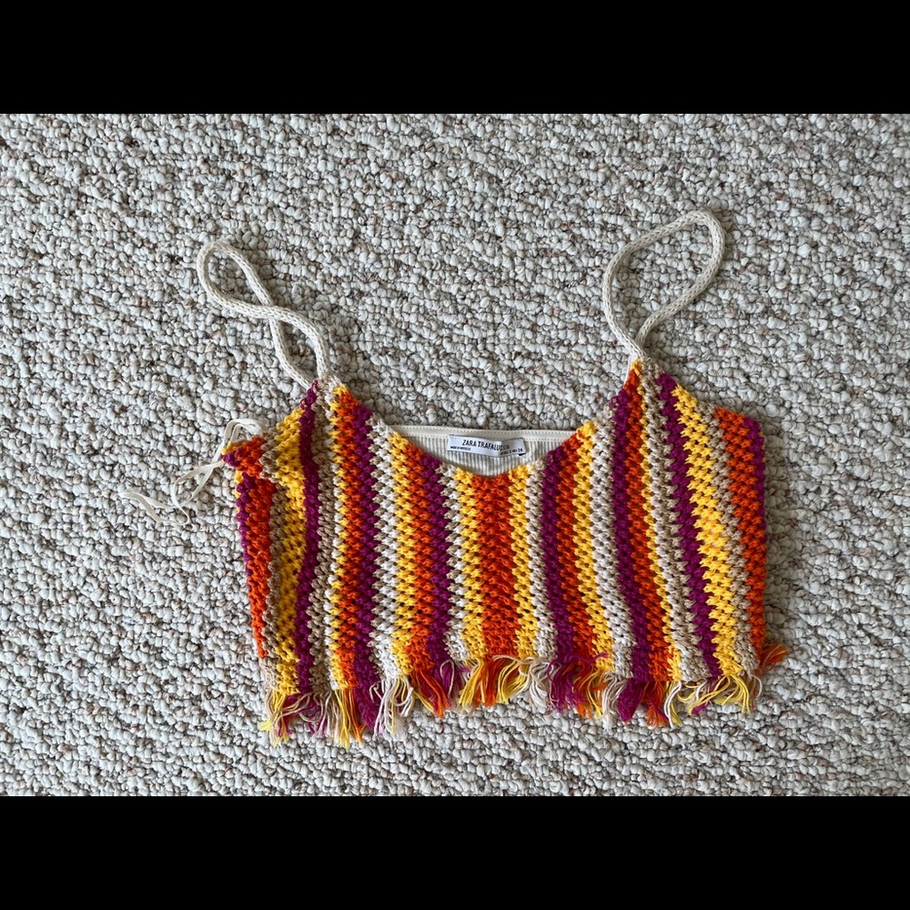 Rainbow colored Zara crop top - great for Pride!